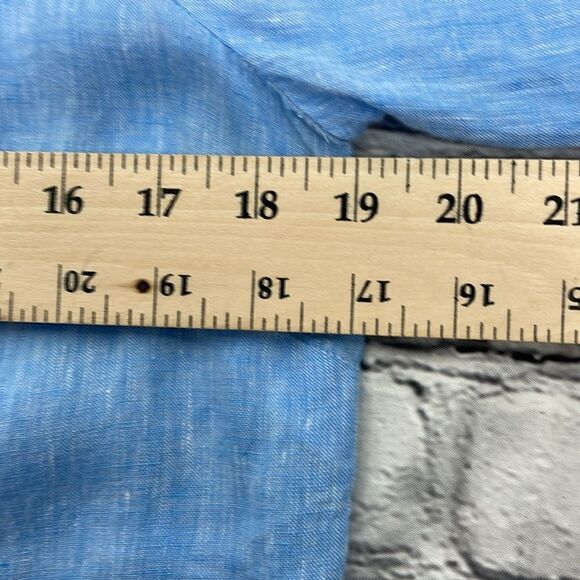 Talbots LINEN BUTTON-BACK BLOUSE - CROSS DYED size Small - Picture 12 of 13